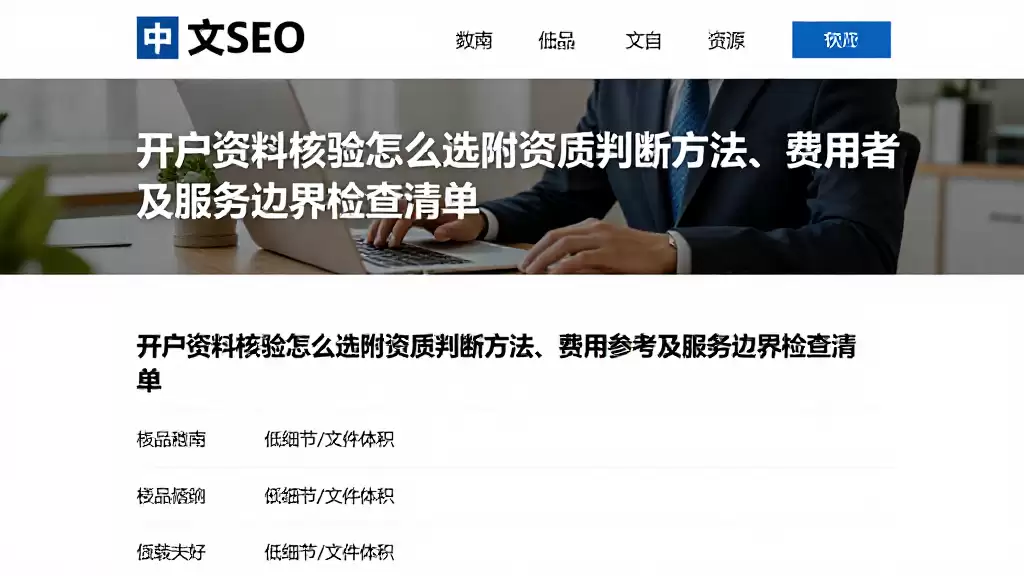 开户资料核验怎么选附资质判断方法、费用参考及服务边界检查清单