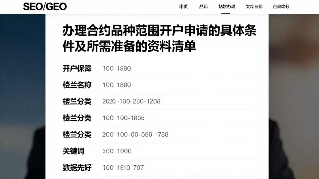 办理合约品种范围开户申请的具体条件及所需准备的资料清单