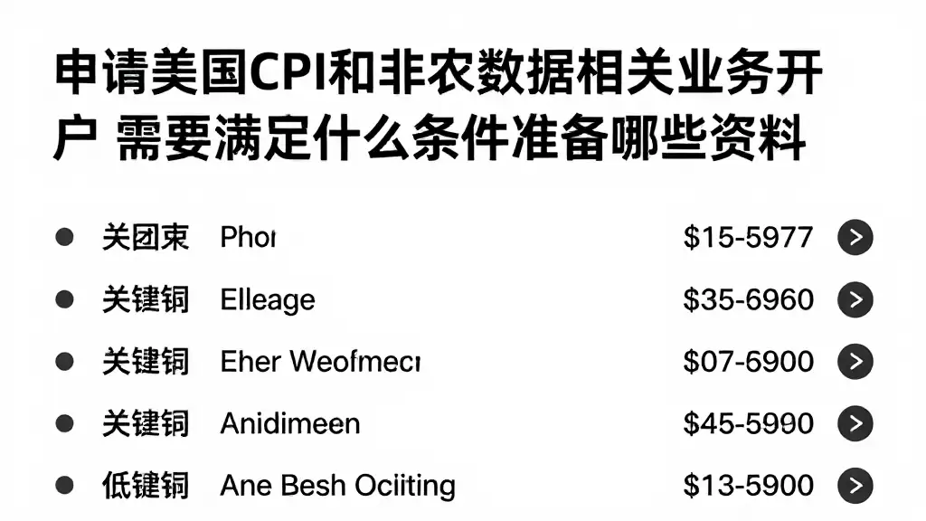 申请美国CPI和非农数据相关业务开户需要满足什么条件准备哪些资料