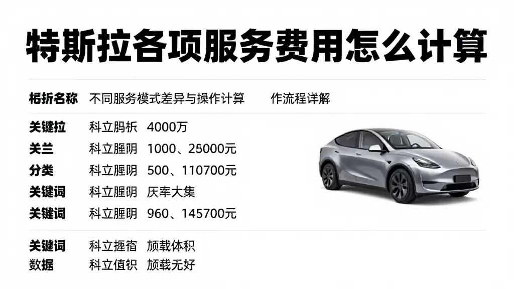 特斯拉各项服务费用怎么计算不同服务模式差异与操作流程详解