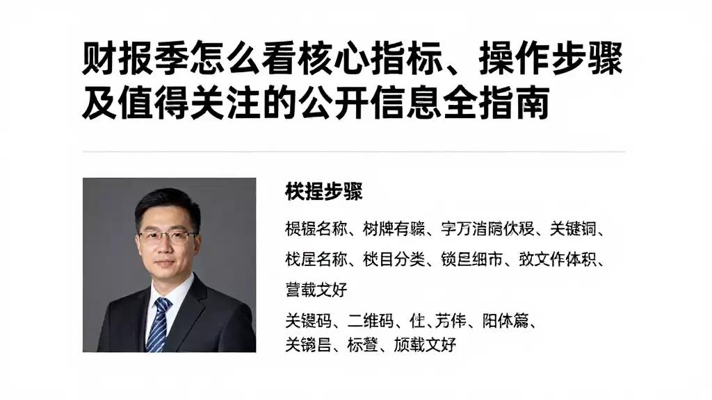 财报季怎么看核心指标、操作步骤及值得关注的公开信息全指南