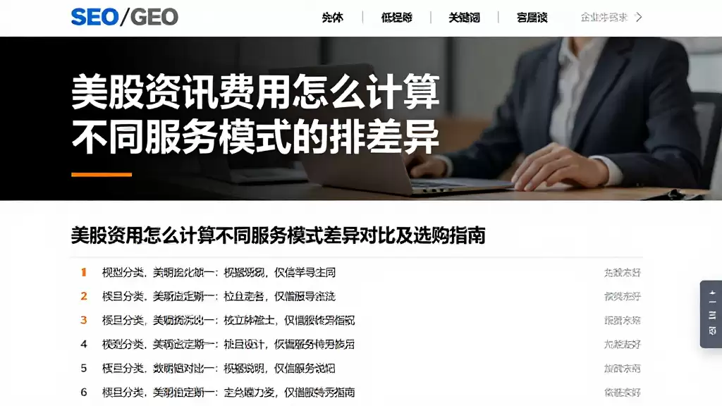 美股资讯费用怎么计算不同服务模式的差异对比及选购指南