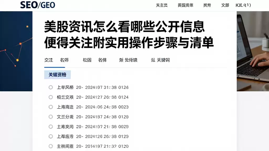 美股资讯怎么看哪些公开信息值得关注附实用操作步骤与清单