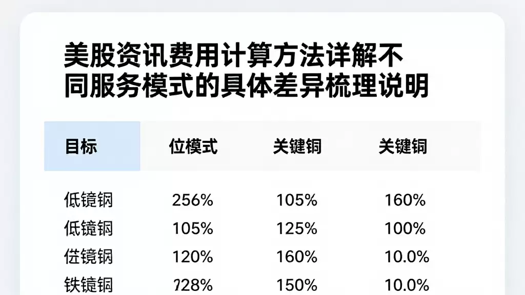 美股资讯费用计算方法详解不同服务模式的具体差异梳理说明