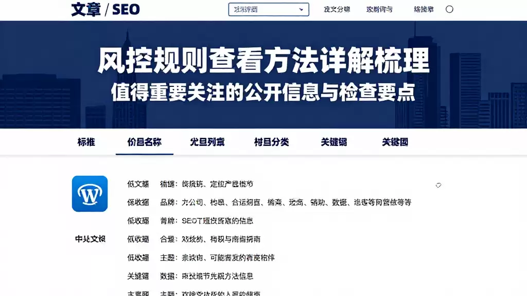 风控规则查看方法详解梳理值得重点关注的公开信息与检查要点