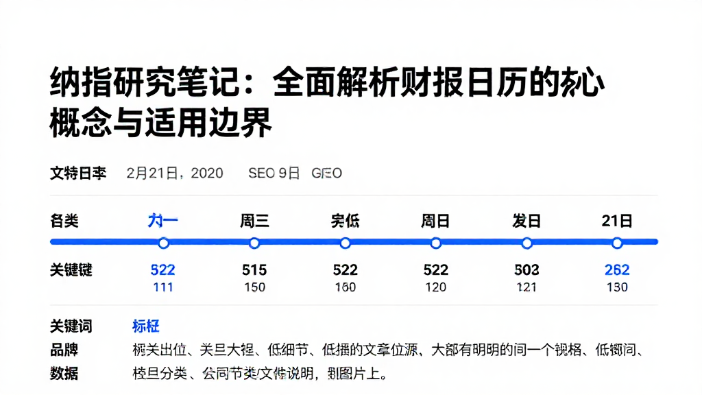 纳指研究笔记：全面解析财报日历的核心概念与适用边界