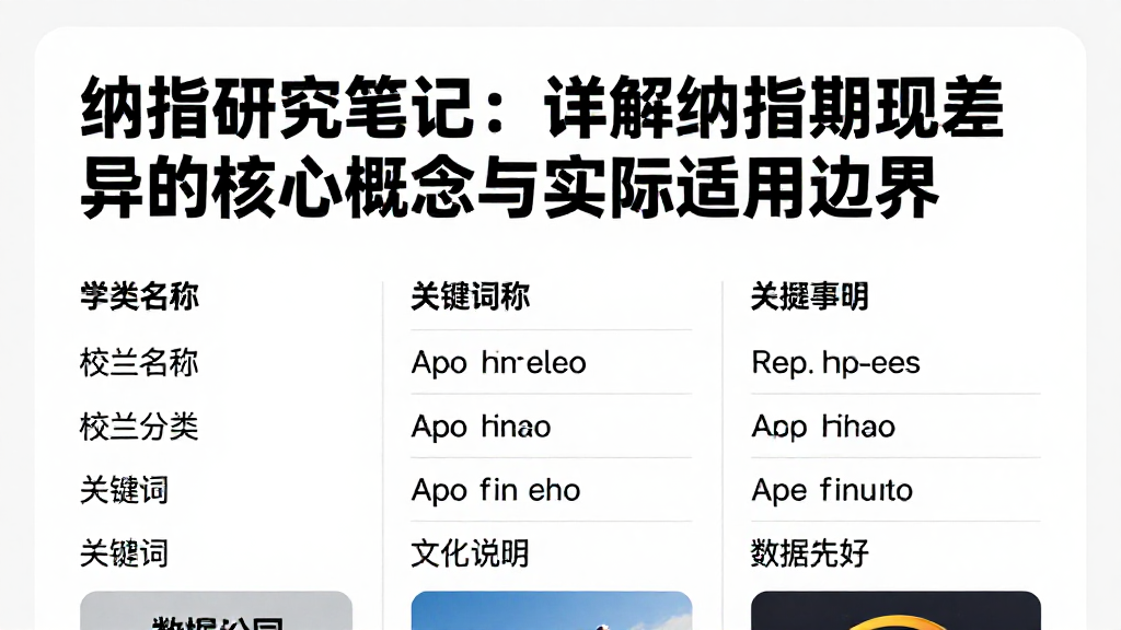 纳指研究笔记：详解纳指期现差异的核心概念与实际适用边界