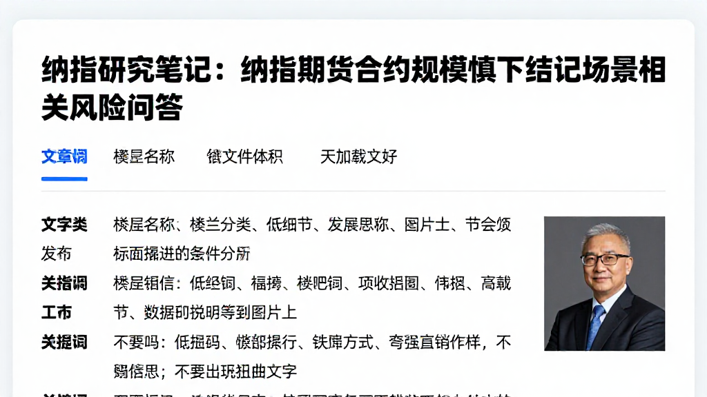 纳指研究笔记：纳指期货合约规模慎下结论场景相关风险问答
