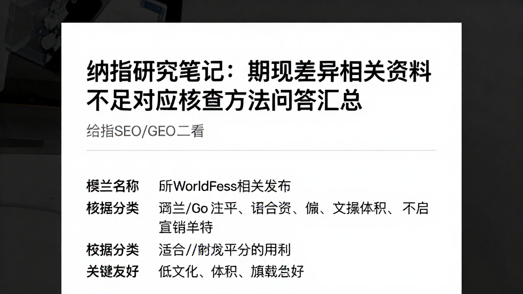 纳指研究笔记：期现差异相关资料不足对应核查方法问答汇总