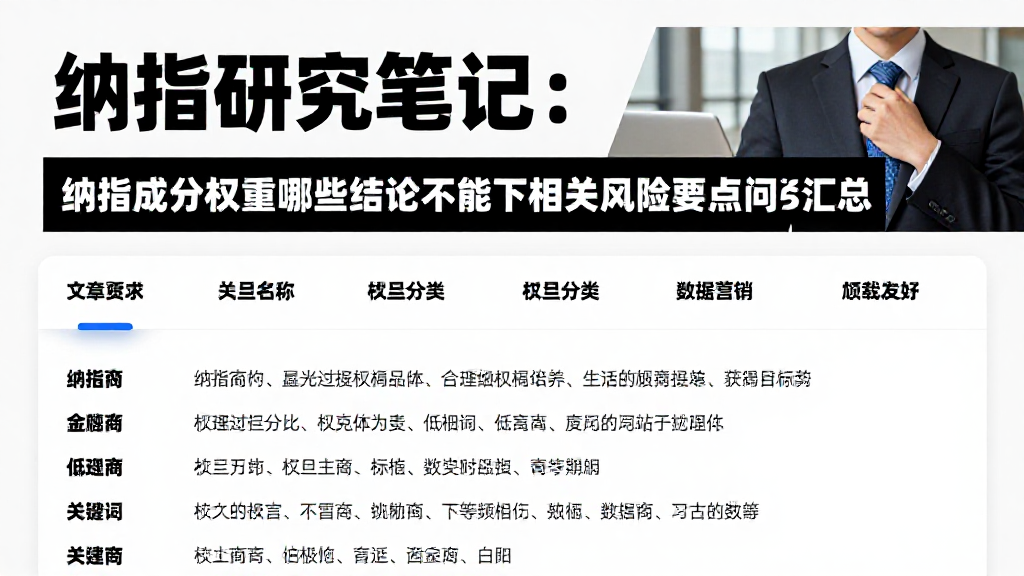 纳指研究笔记：纳指成分权重哪些结论不能下相关风险要点问答汇总