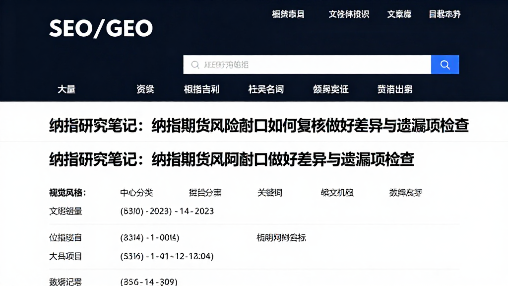 纳指研究笔记：纳指期货风险敞口如何复核做好差异与遗漏项检查