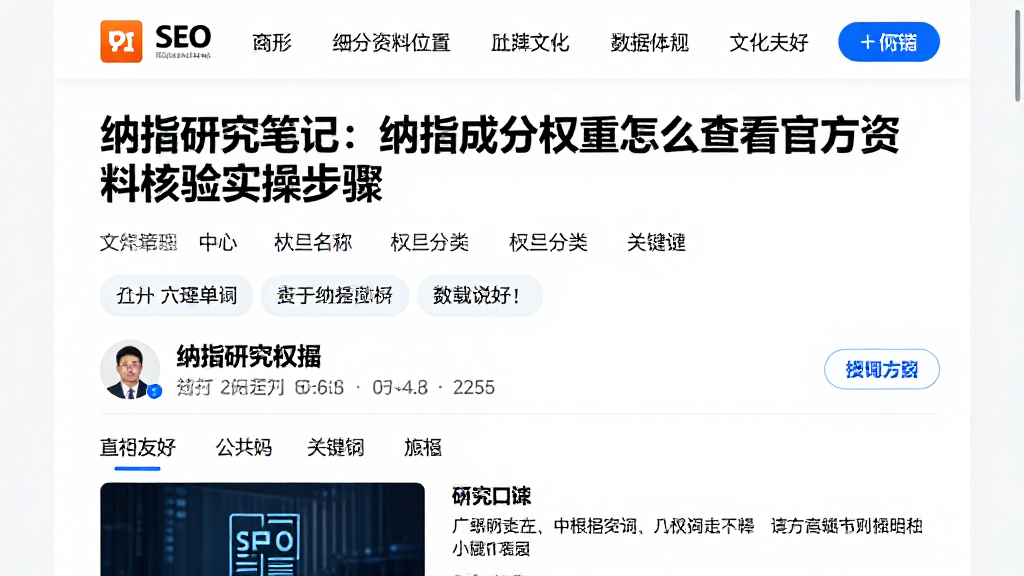 纳指研究笔记：纳指成分权重怎么查看官方资料核验实操步骤