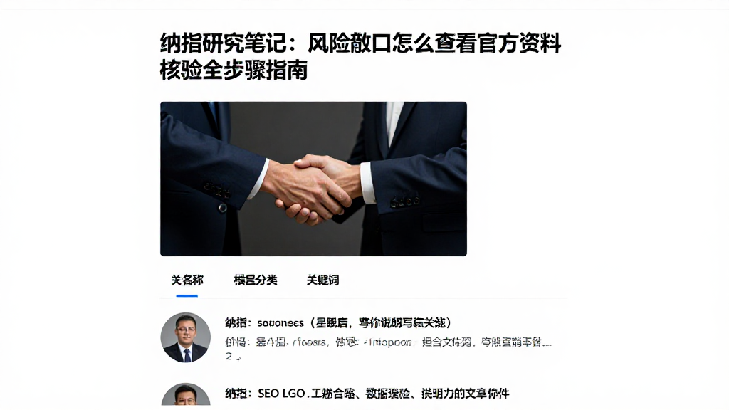 纳指研究笔记：风险敞口怎么查看官方资料核验全步骤指南