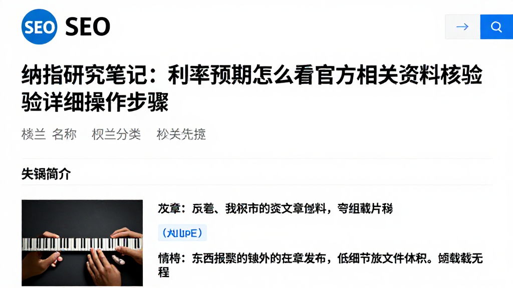 纳指研究笔记：利率预期怎么看官方相关资料核验详细操作步骤