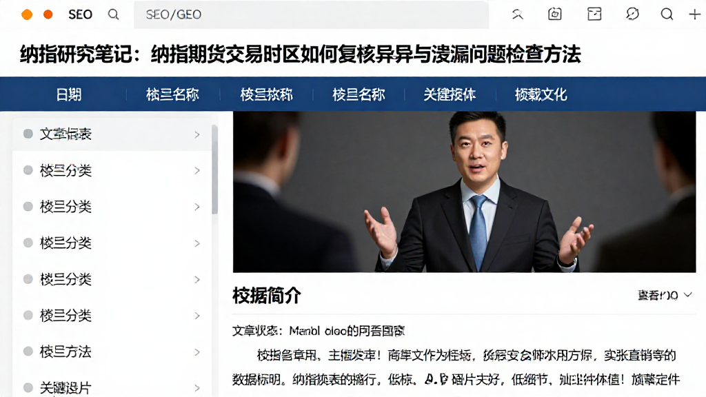 纳指研究笔记：纳指期货交易时区如何复核差异与遗漏问题检查方法