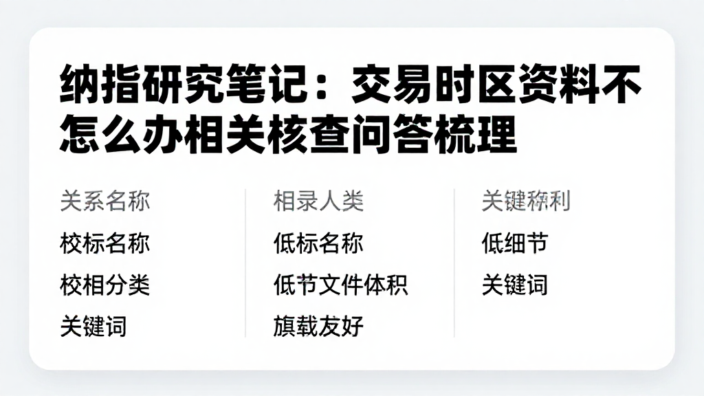 纳指研究笔记：交易时区资料不足怎么办相关核查问答梳理