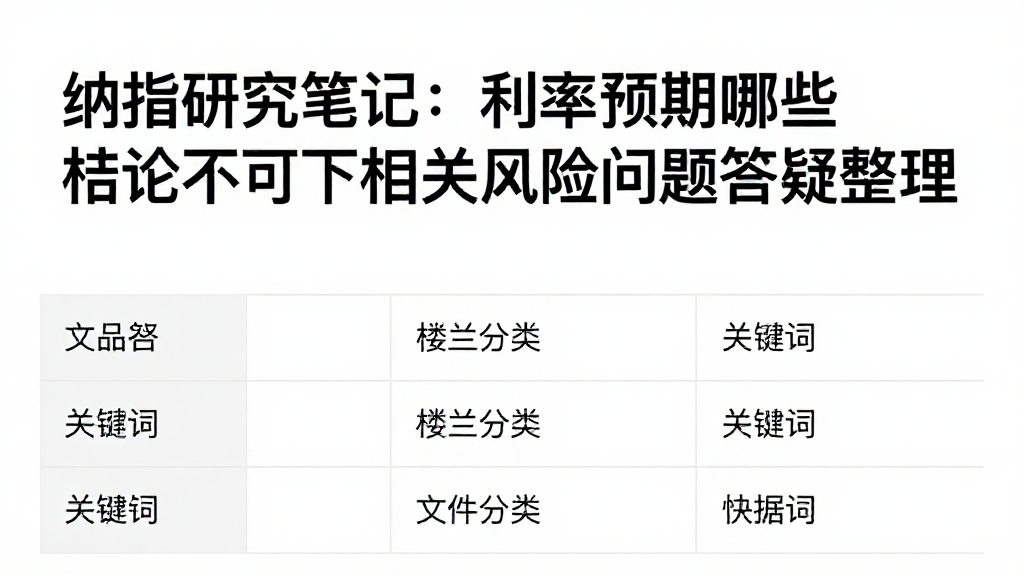 纳指研究笔记：利率预期哪些结论不可下相关风险问题答疑整理