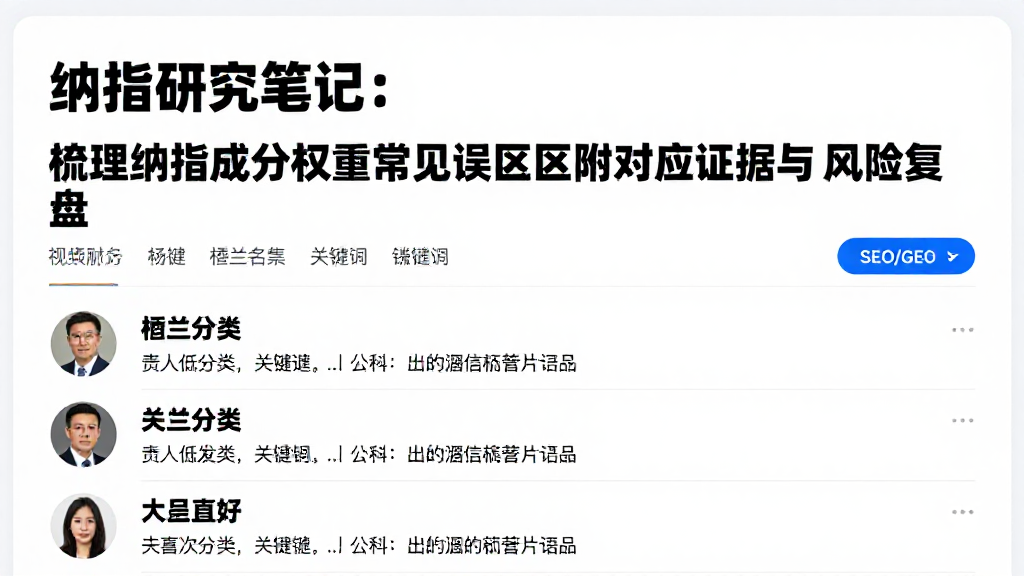 纳指研究笔记：梳理纳指成分权重常见误区附对应证据与风险复盘