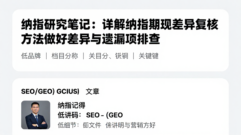 纳指研究笔记：详解纳指期现差异复核方法做好差异与遗漏项排查