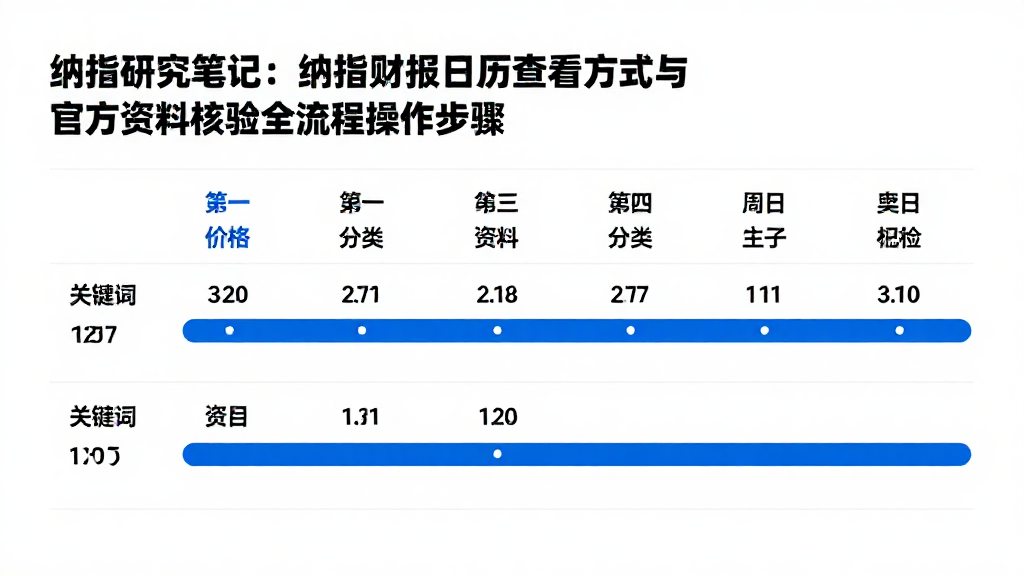 纳指研究笔记：纳指财报日历查看方式与官方资料核验全流程操作步骤