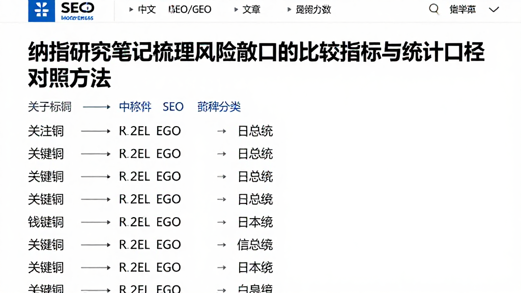 纳指研究笔记梳理风险敞口的比较指标与统计口径对照方法